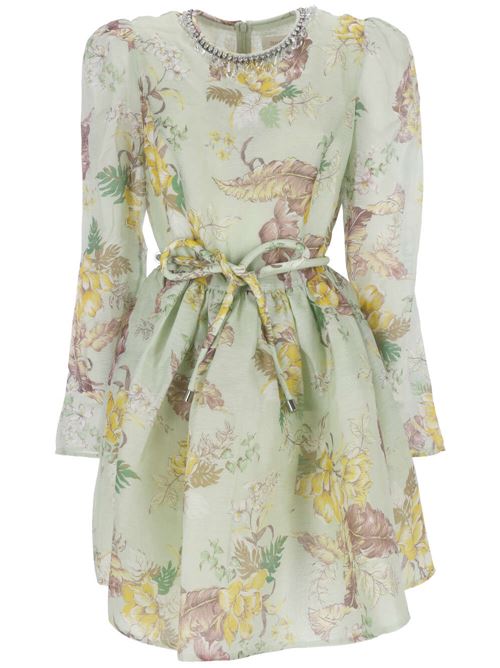 stampa floreale all-over in misto lino-seta verde Zimmermann | 9103DMATMINT TROPICAL FLOREAL